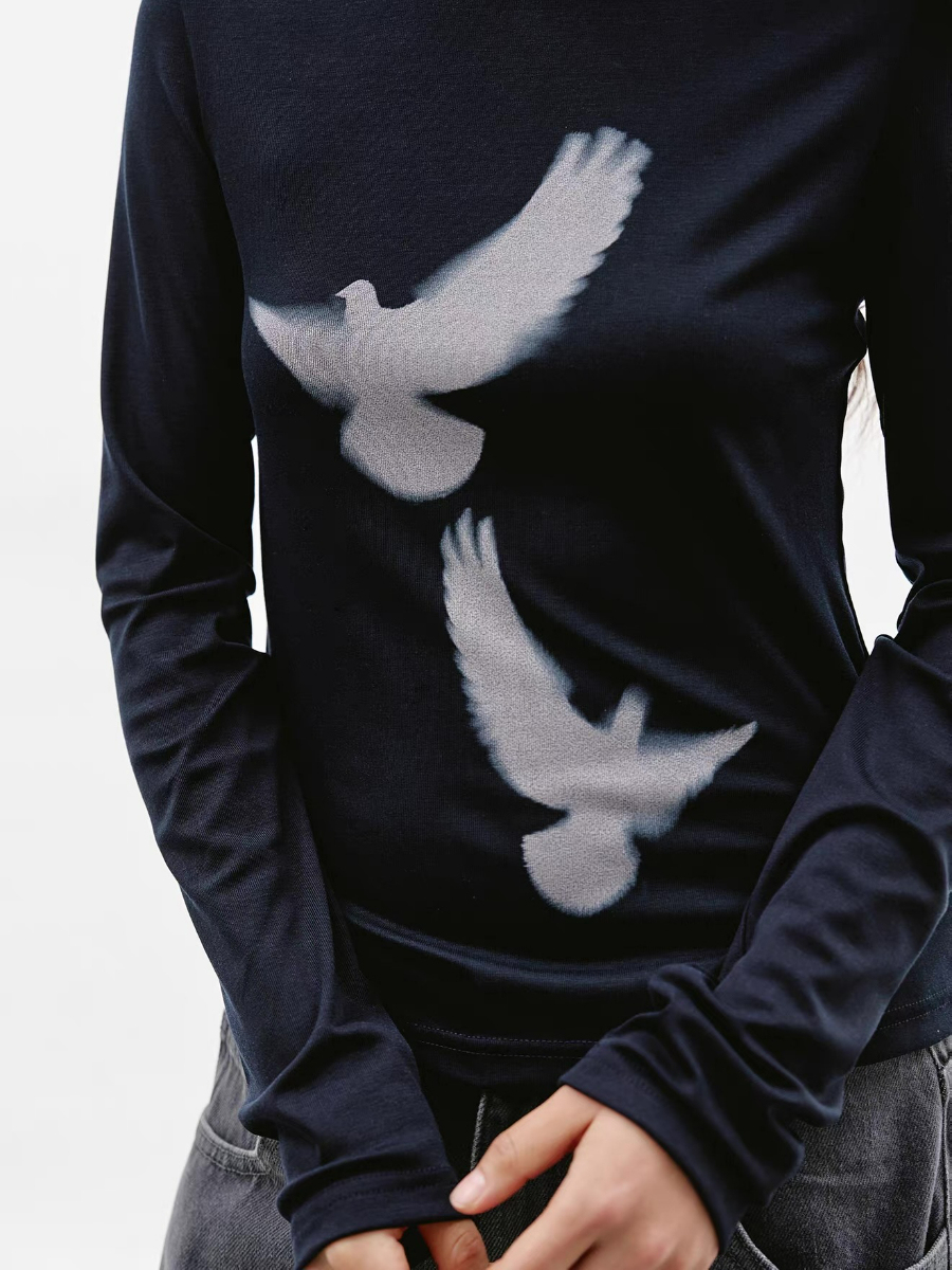 Ken Pigeon Printing Long Sleeve Top