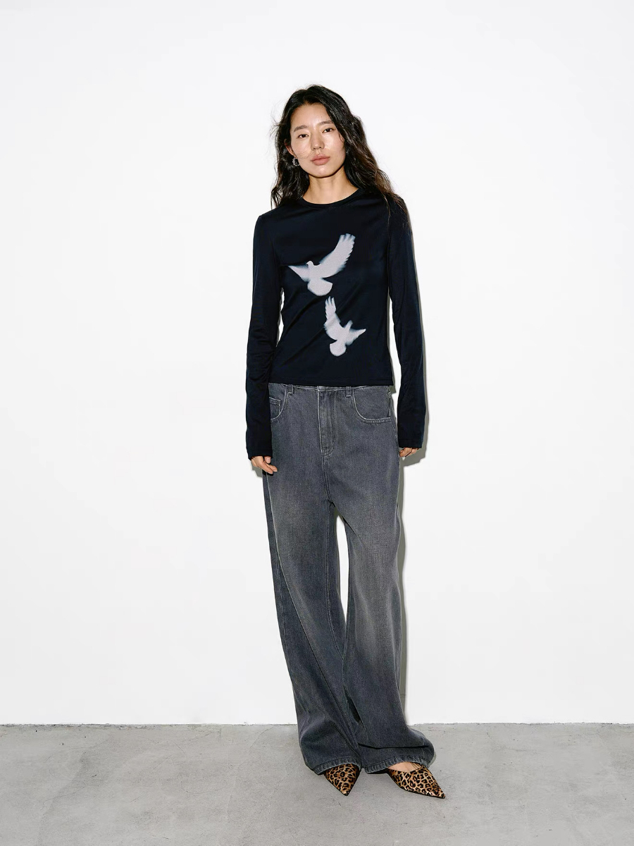 Ken Pigeon Printing Long Sleeve Top