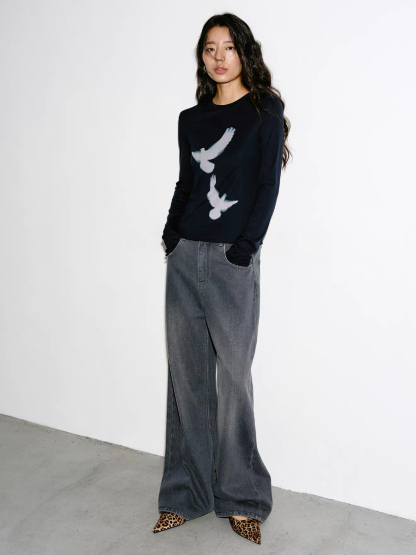 Ken Pigeon Printing Long Sleeve Top