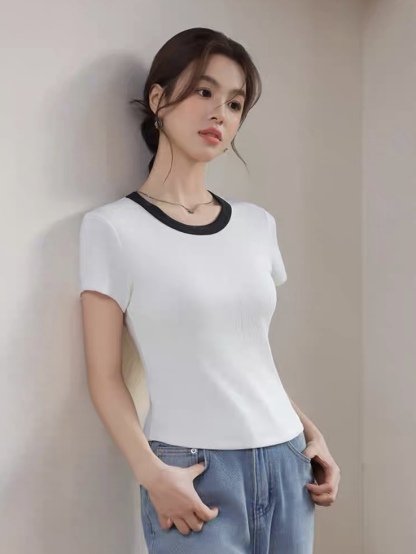 Leia Colour Binding Neckline Tee