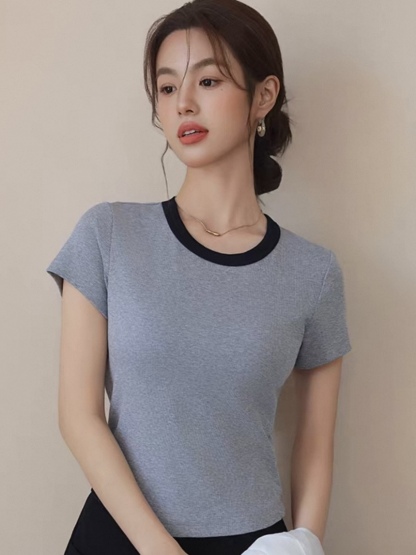 Leia Colour Binding Neckline Tee