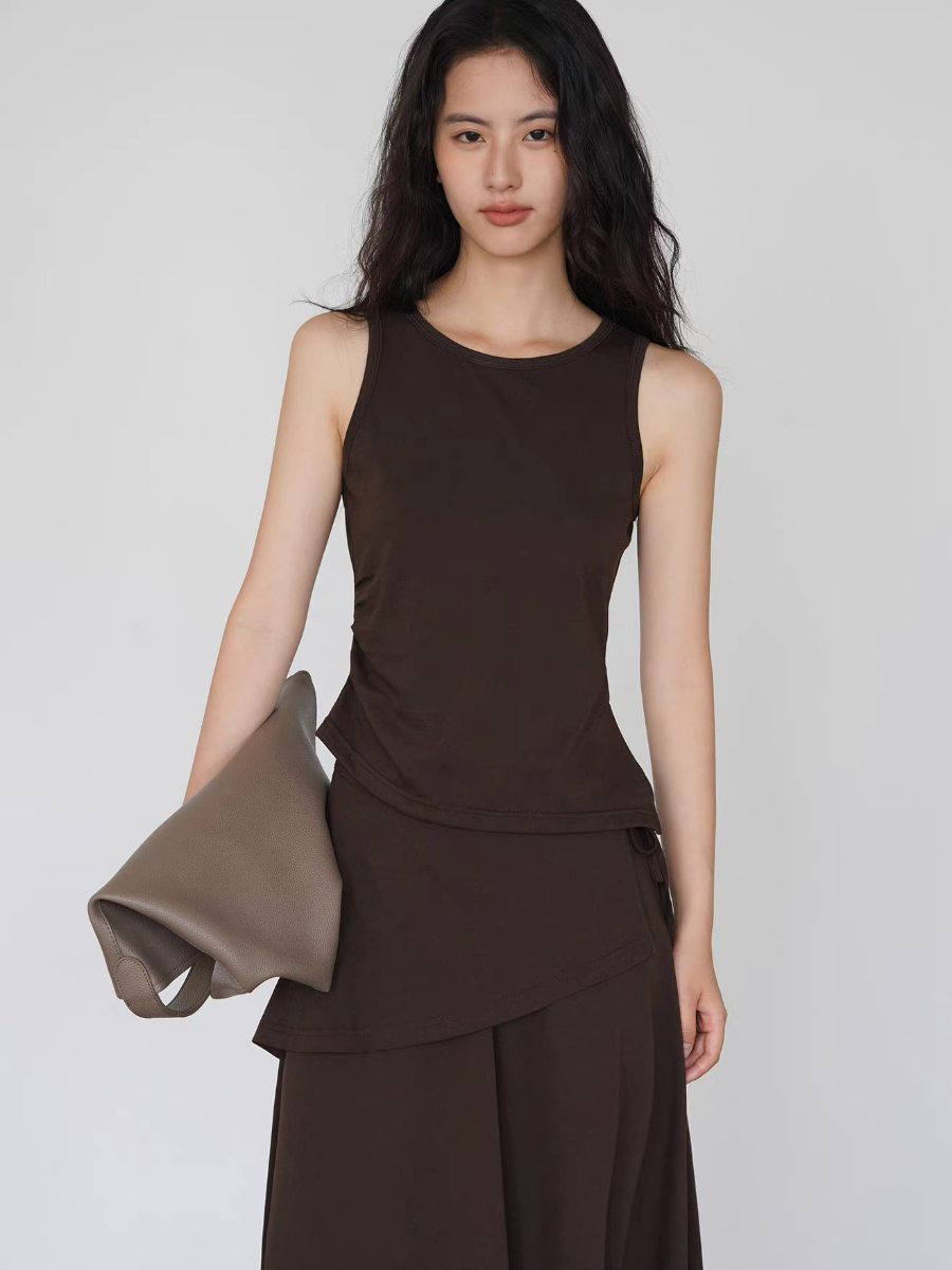 Khlo Round Neck Top & Skirt Set