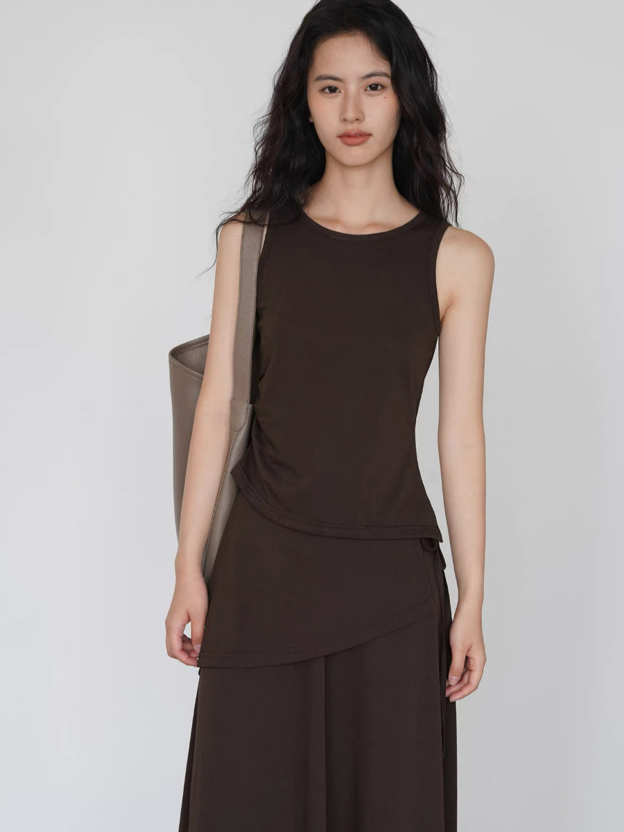 Khlo Round Neck Top & Skirt Set