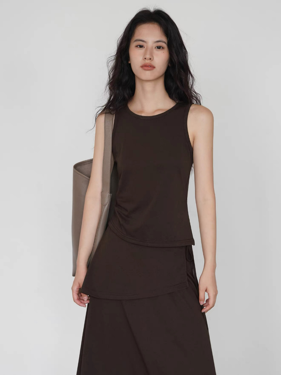Khlo Round Neck Top & Skirt Set