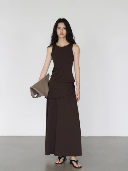 Khlo Round Neck Top & Skirt Set