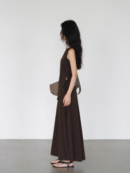Khlo Round Neck Top & Skirt Set