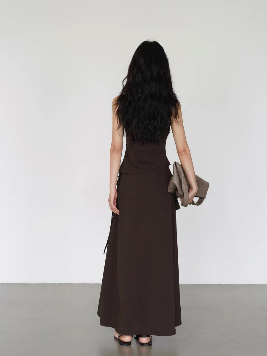 Khlo Round Neck Top & Skirt Set