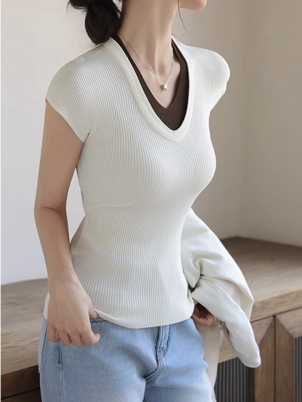 Lucy Fake Two Piece Top