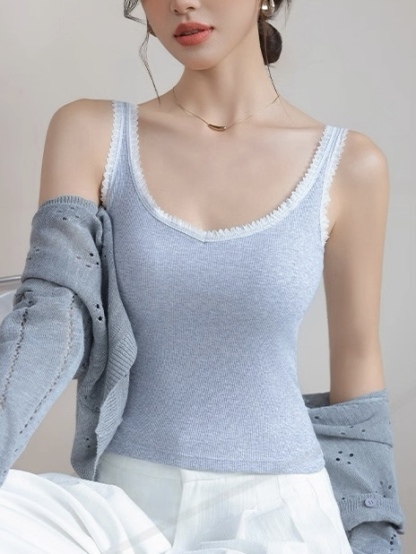 Leilani Lacey Trim Strappy Padded Top