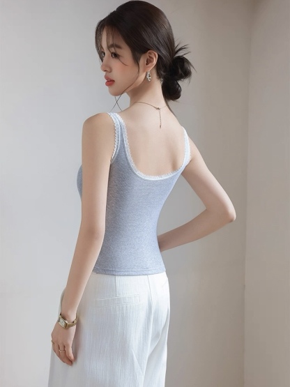 Leilani Lacey Trim Strappy Padded Top