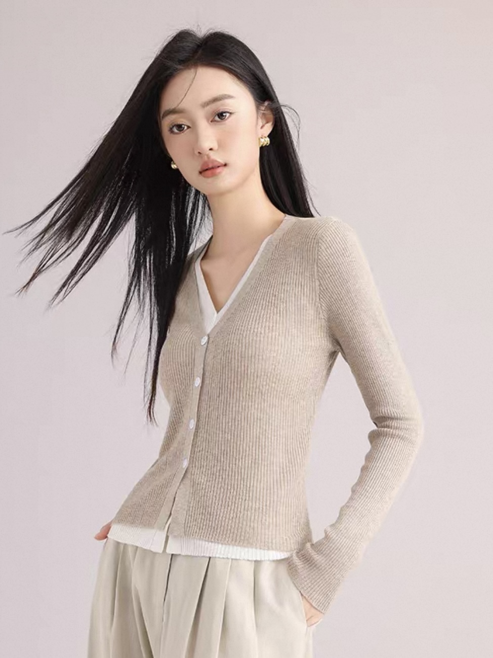 Lennon Fake Two Piece Cardigan