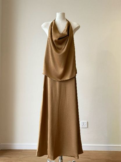 Laken Swing Collar Top & Skirt Set