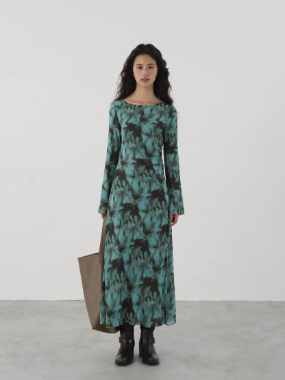 Kayce Water Dye Long Sleeve Dress