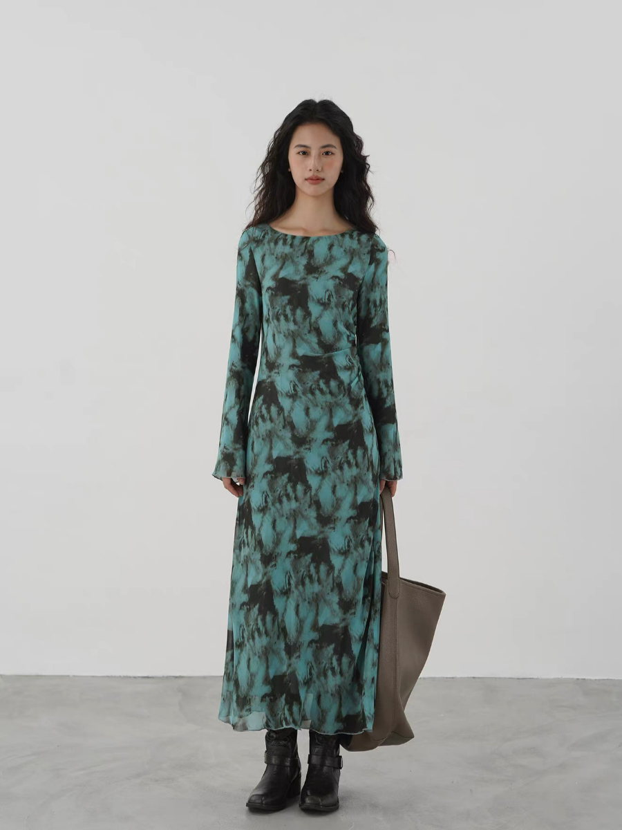 Kayce Water Dye Long Sleeve Dress