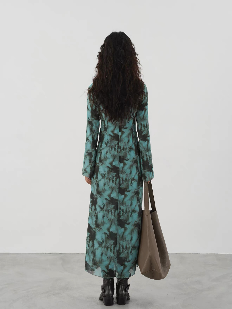 Kayce Water Dye Long Sleeve Dress