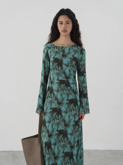 Kayce Water Dye Long Sleeve Dress