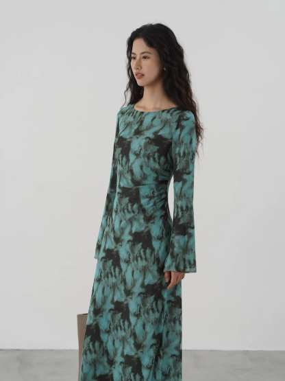 Kayce Water Dye Long Sleeve Dress