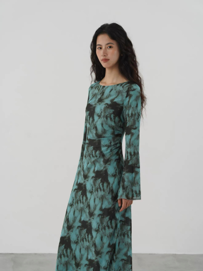 Kayce Water Dye Long Sleeve Dress