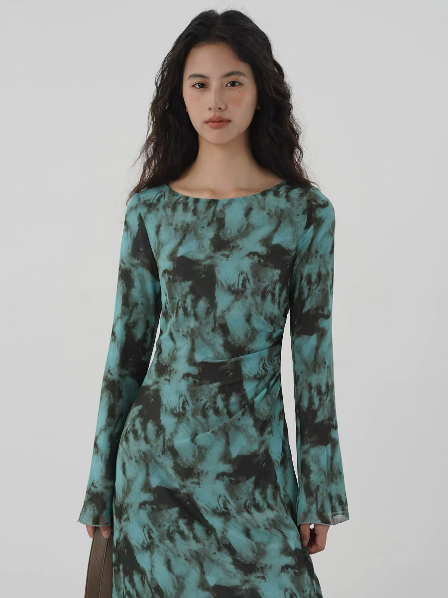 Kayce Water Dye Long Sleeve Dress
