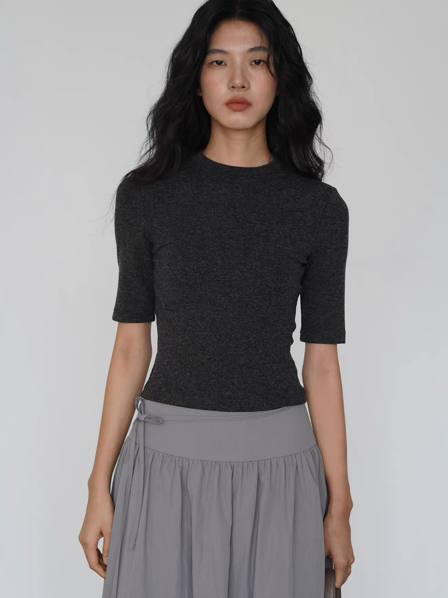 Koda Crew Neck Mid Sleeve Knit Top
