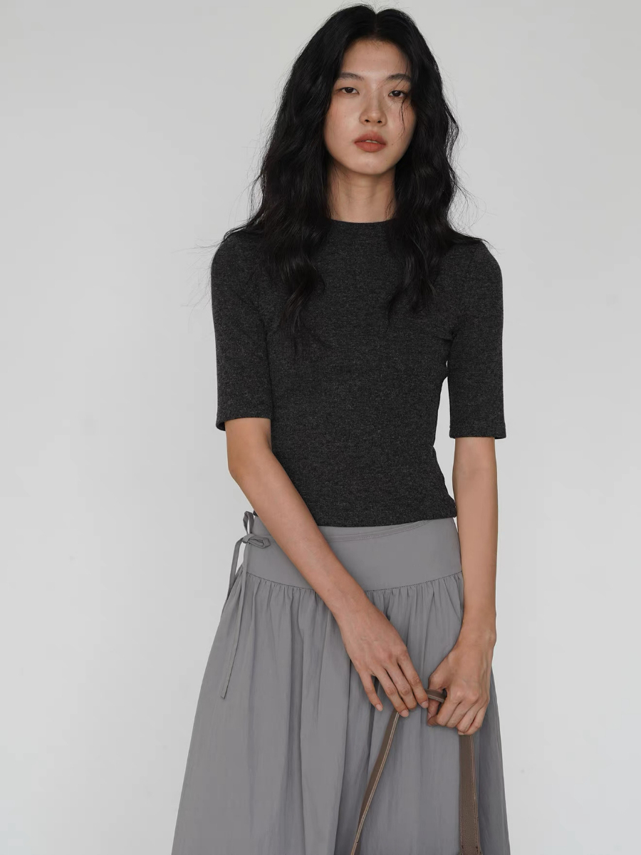 Koda Crew Neck Mid Sleeve Knit Top