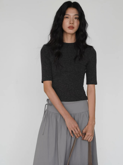 Koda Crew Neck Mid Sleeve Knit Top
