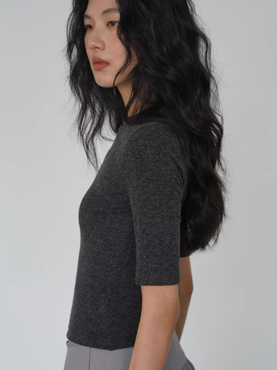 Koda Crew Neck Mid Sleeve Knit Top