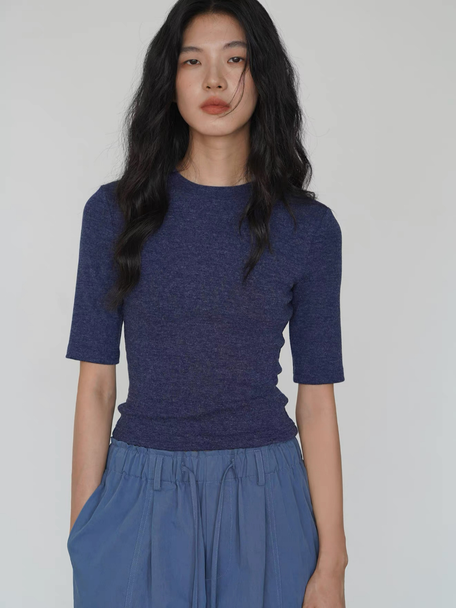 Koda Crew Neck Mid Sleeve Knit Top