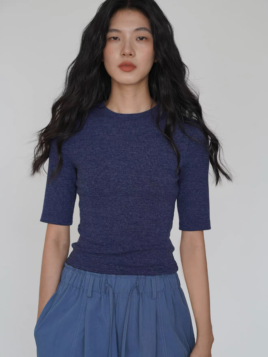 Koda Crew Neck Mid Sleeve Knit Top