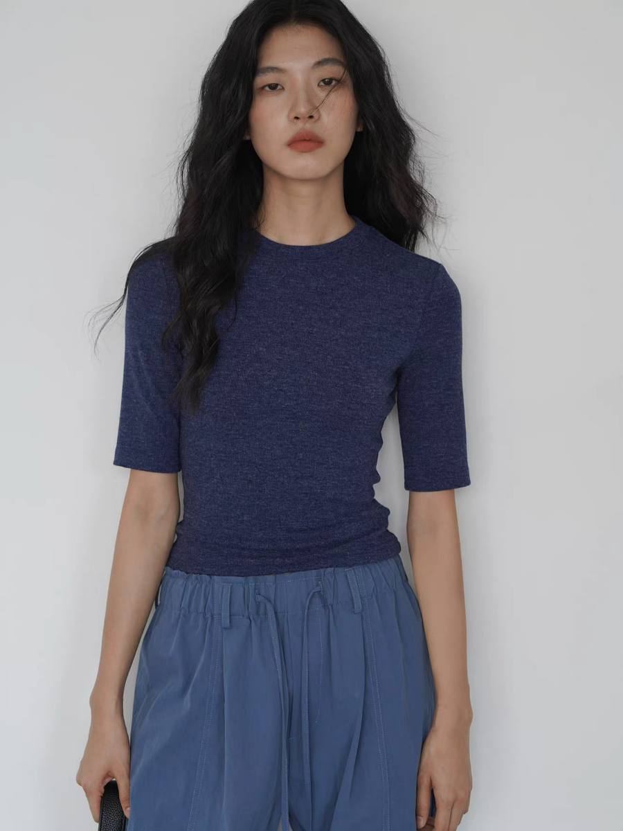 Koda Crew Neck Mid Sleeve Knit Top