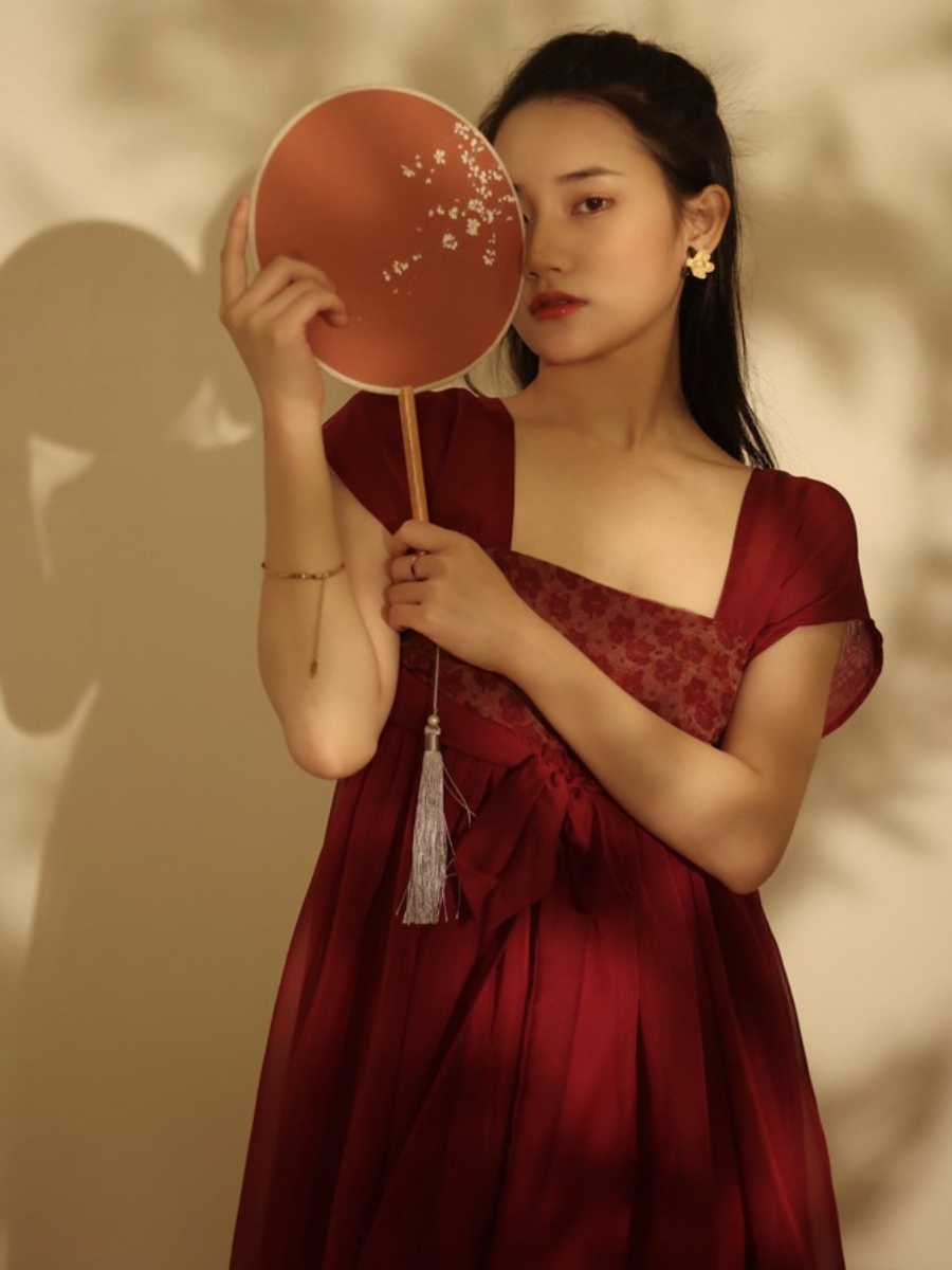 Pei Ying Chiffon Han Fu Dress (Rejected-M size)-The Black Bow-