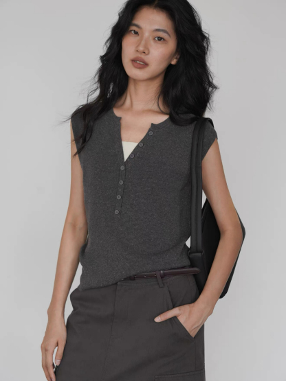 Kora Cleap Cap Sleeves Knit Top