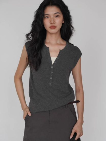 Kora Cleap Cap Sleeves Knit Top