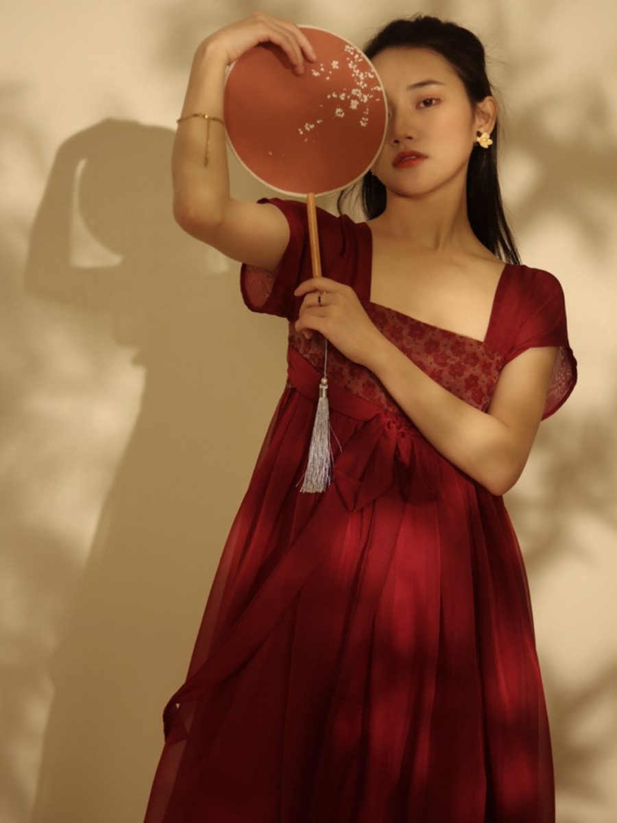 Pei Ying Chiffon Han Fu Dress (Rejected-M size)-The Black Bow-