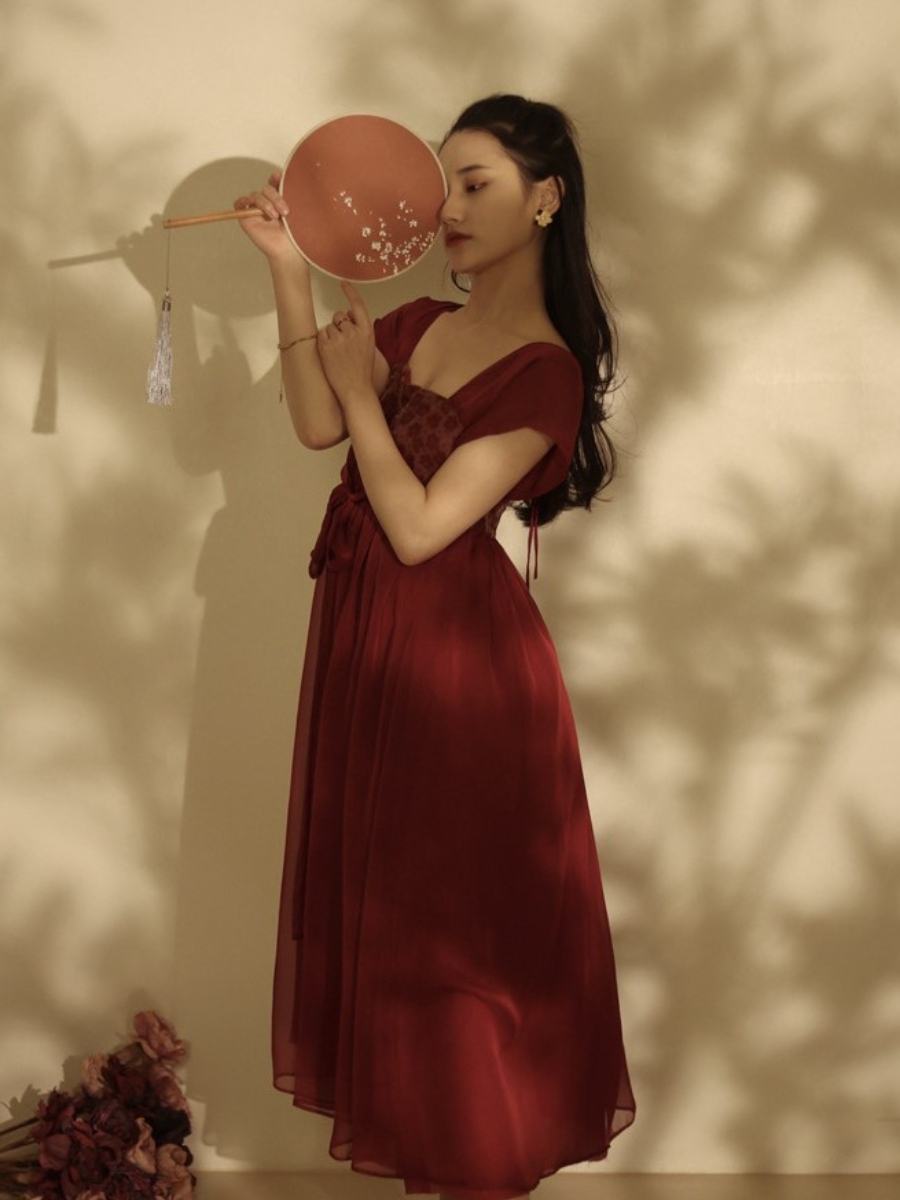 Pei Ying Chiffon Han Fu Dress (Rejected-M size)-The Black Bow-
