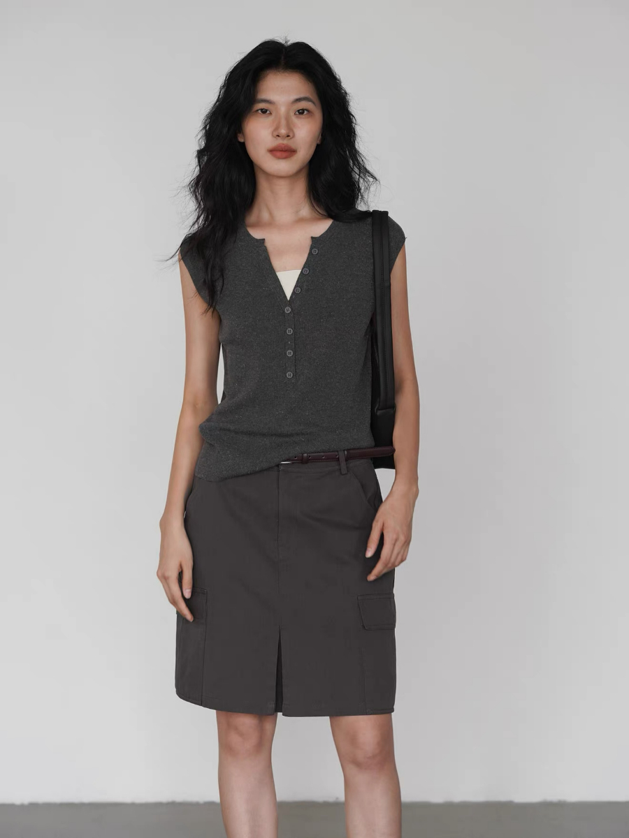 Kora Cleap Cap Sleeves Knit Top