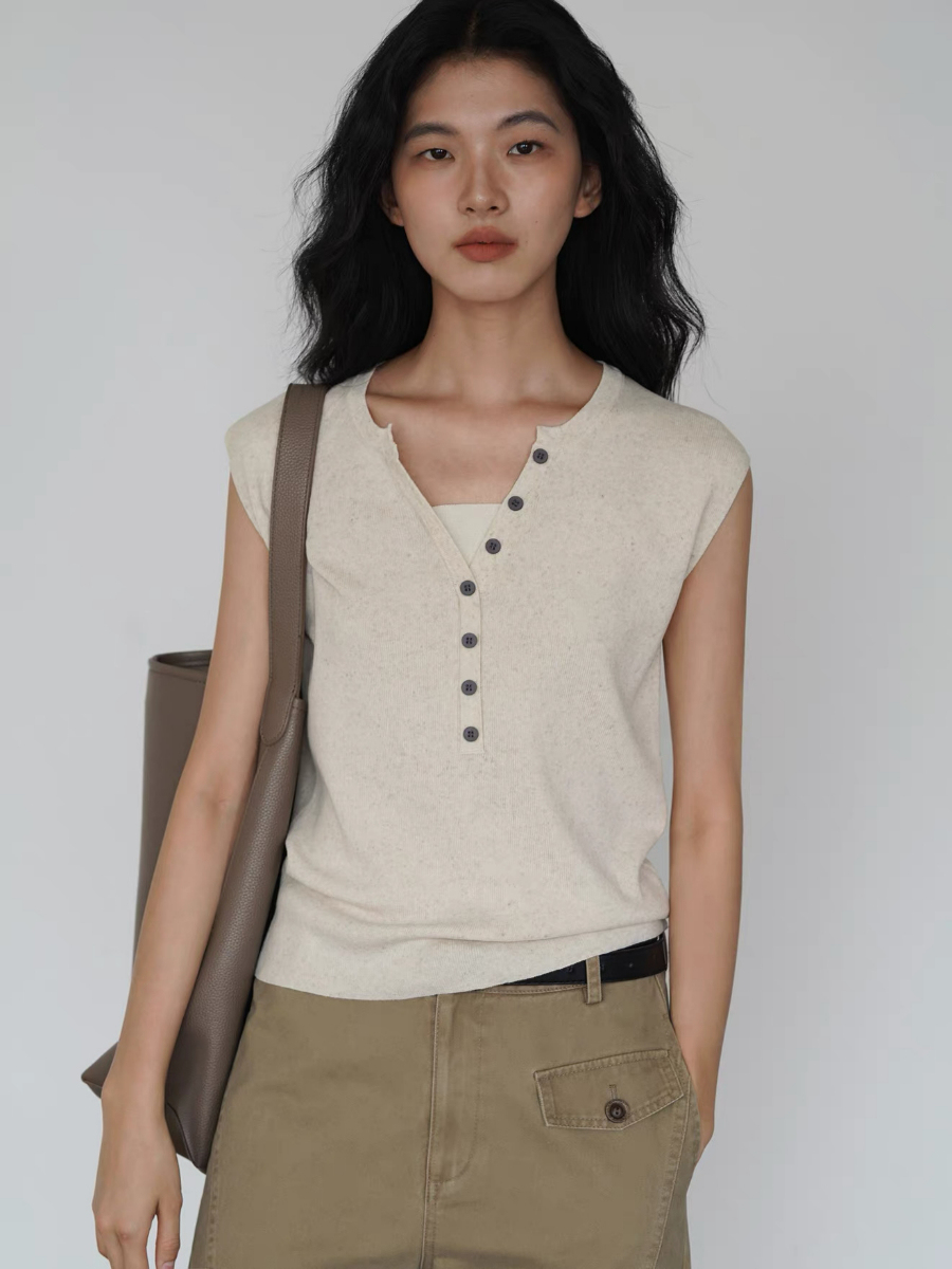 Kora Cleap Cap Sleeves Knit Top