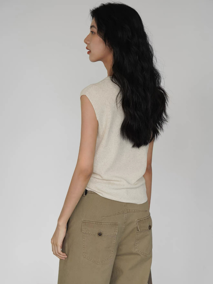 Kora Cleap Cap Sleeves Knit Top