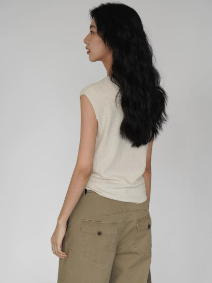 Kora Cleap Cap Sleeves Knit Top