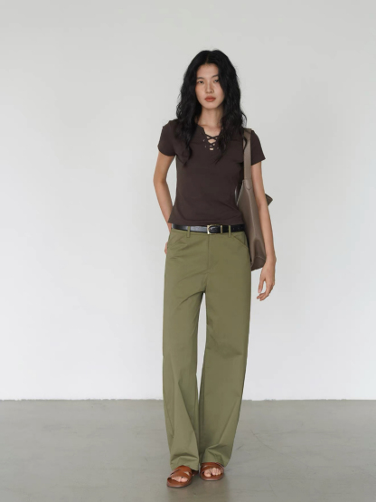 Kylian Notch Collar Tie Up Top