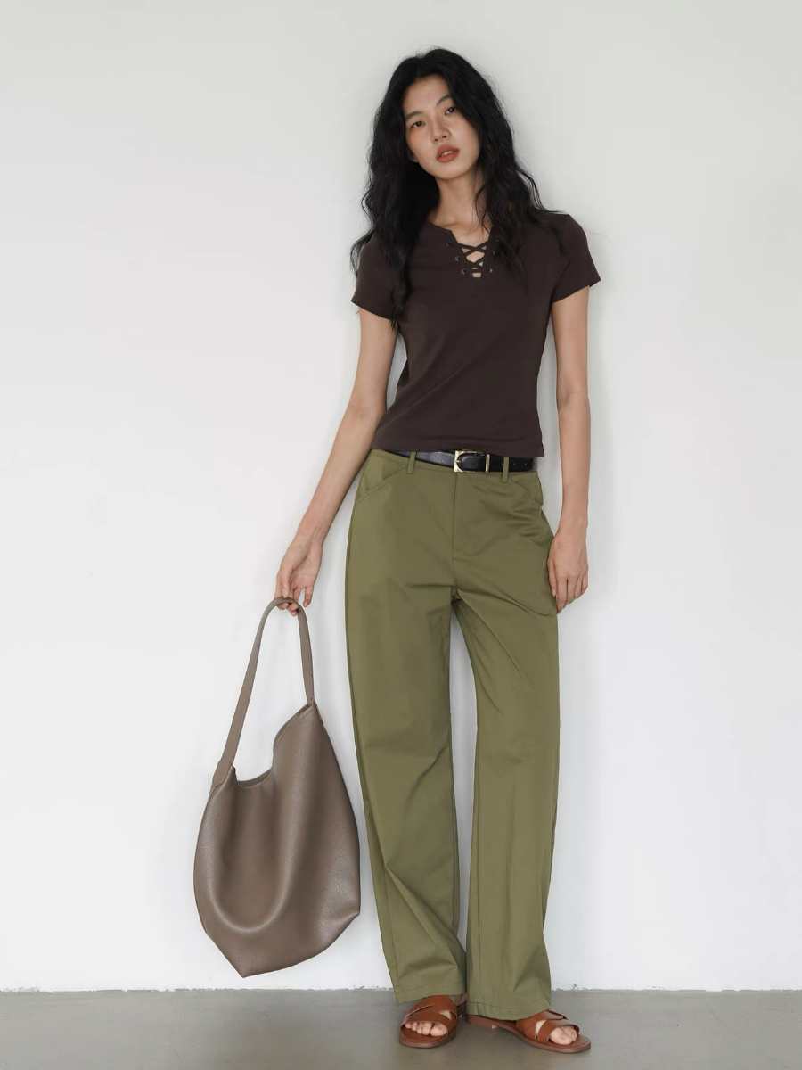 Kylian Notch Collar Tie Up Top