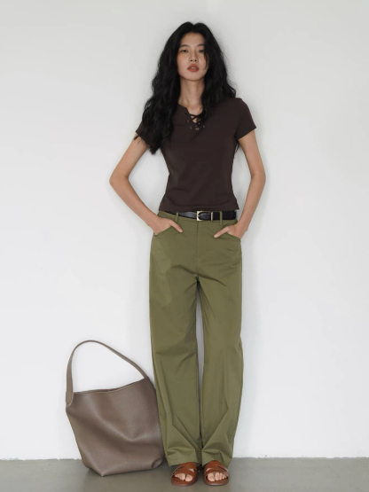 Kylian Notch Collar Tie Up Top