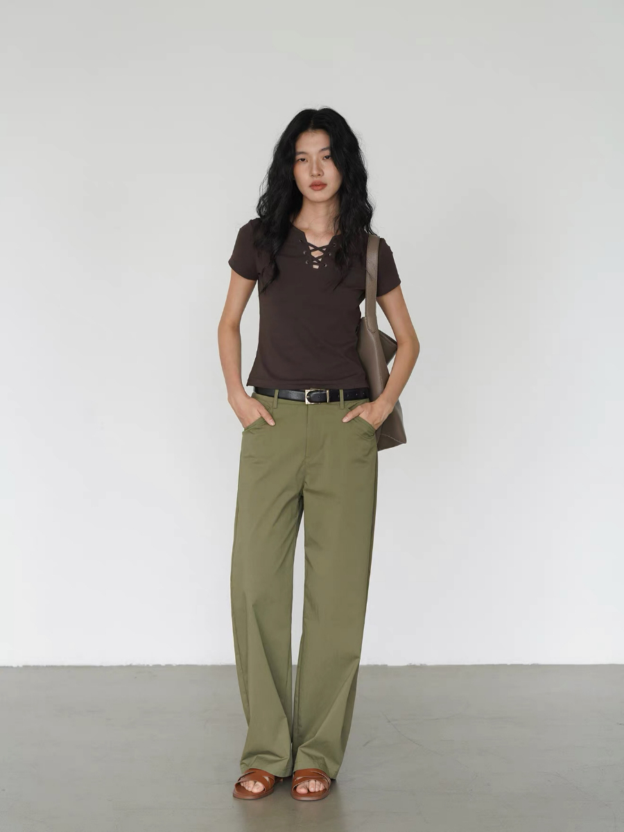 Kylian Notch Collar Tie Up Top