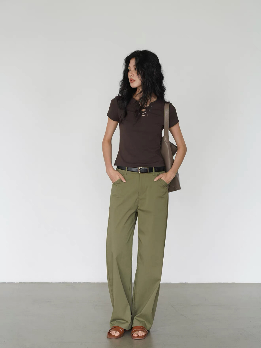Kylian Notch Collar Tie Up Top