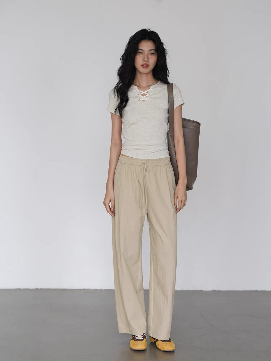Kylian Notch Collar Tie Up Top