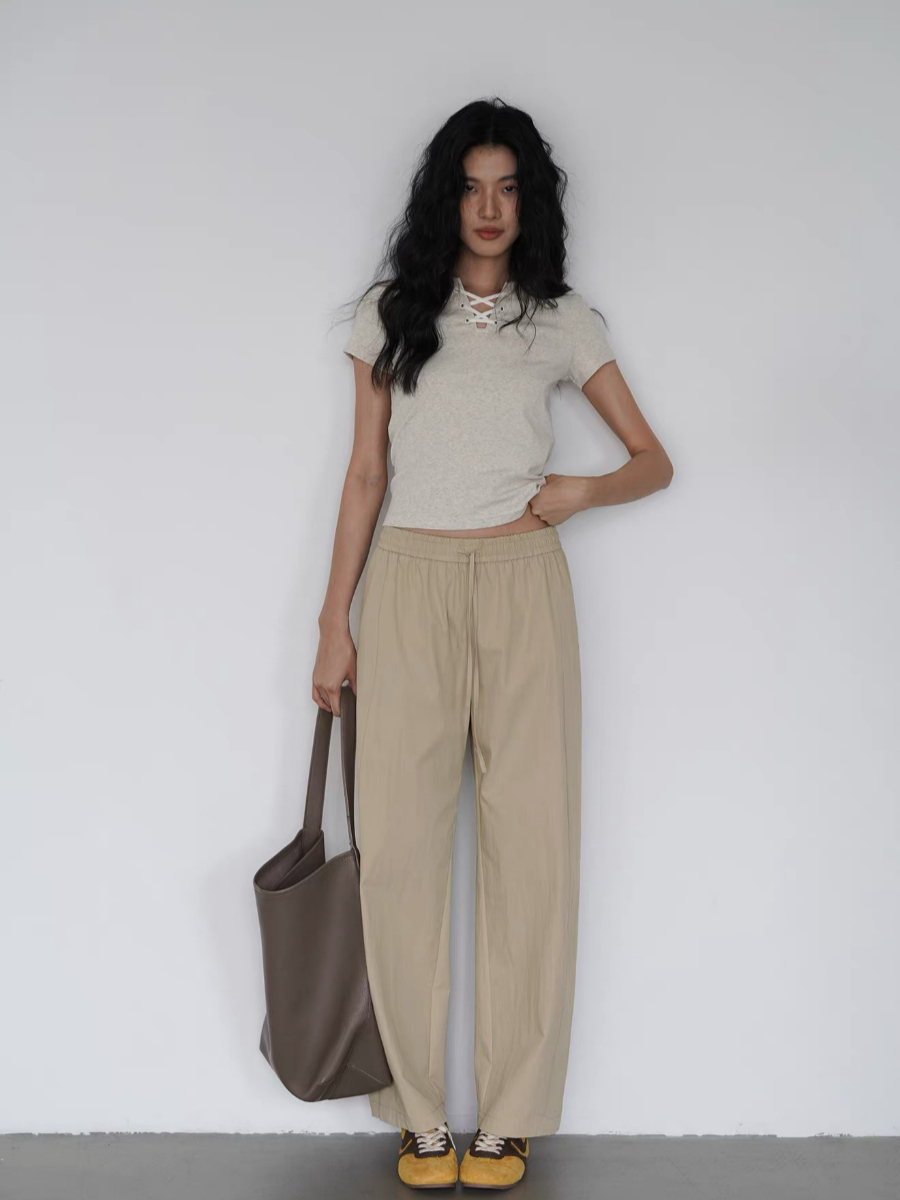Kylian Notch Collar Tie Up Top