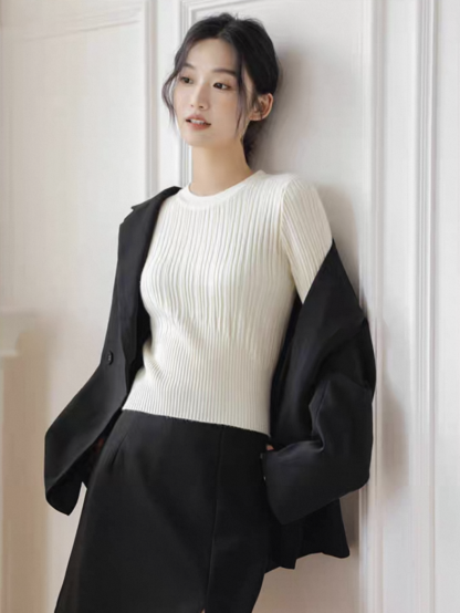 Lindt Round Neck Knit Top