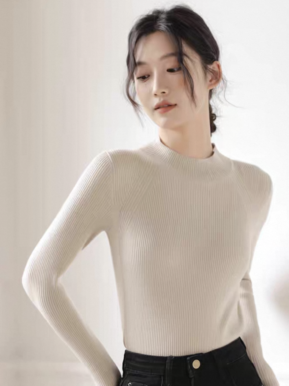 Lauren Mid Neck Knit Top