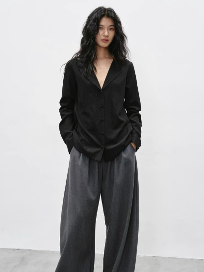 Kassen Lyocell V Collar Shirt