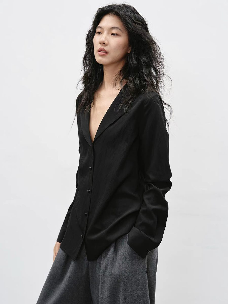 Kassen Lyocell V Collar Shirt